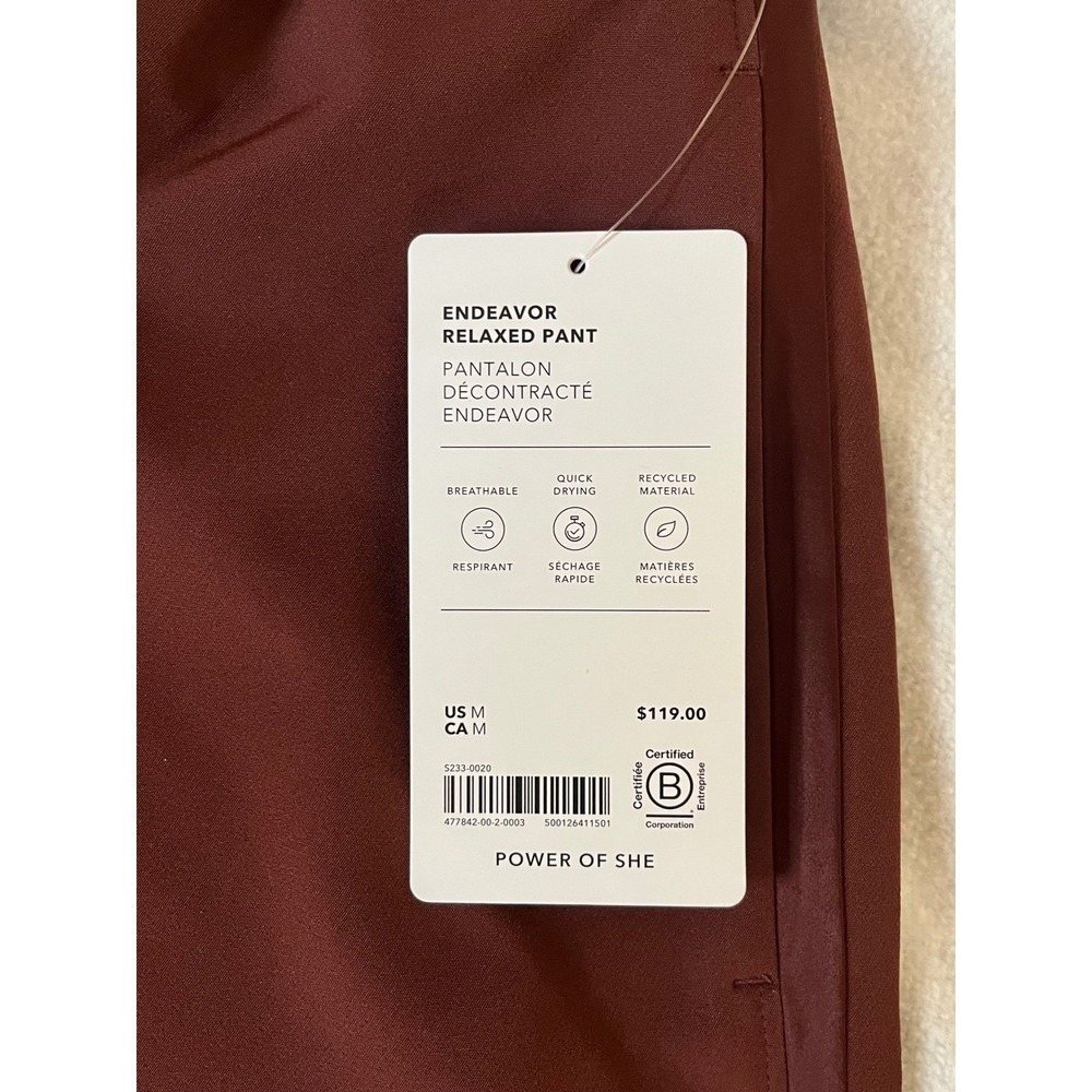Athleta Endeavor‎ Relaxed Pant Mahogany Wide Leg Drawstring NWT Womens M - Picture 6 of 9